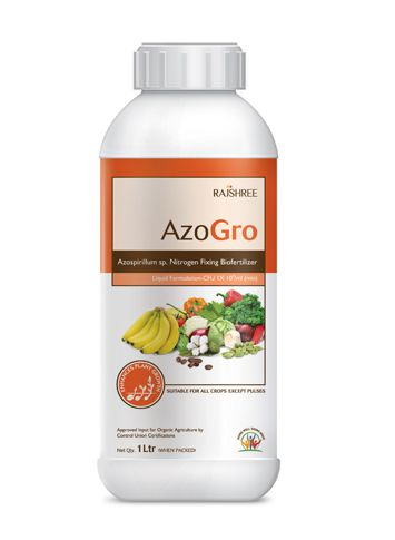 AZOGRO Nitrogen Fixing Biofertilizer. Fixes the atmospheric nitrogen in the soil.