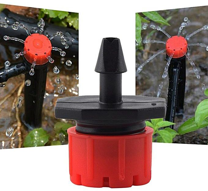 Adjustable Drippers Sprinklers Emitter, Thread Diameter: 0.25 Inch. Plastic Material.