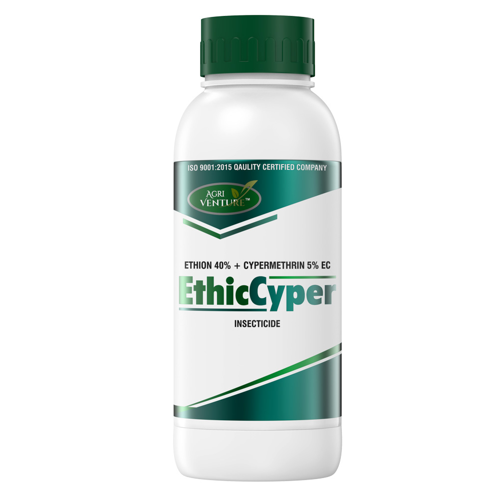 Agriventure  Ethiccyper (Ethion 40% + Cypermethrin 5% Ec) Insecticide, Highly Effective Against Bollworms