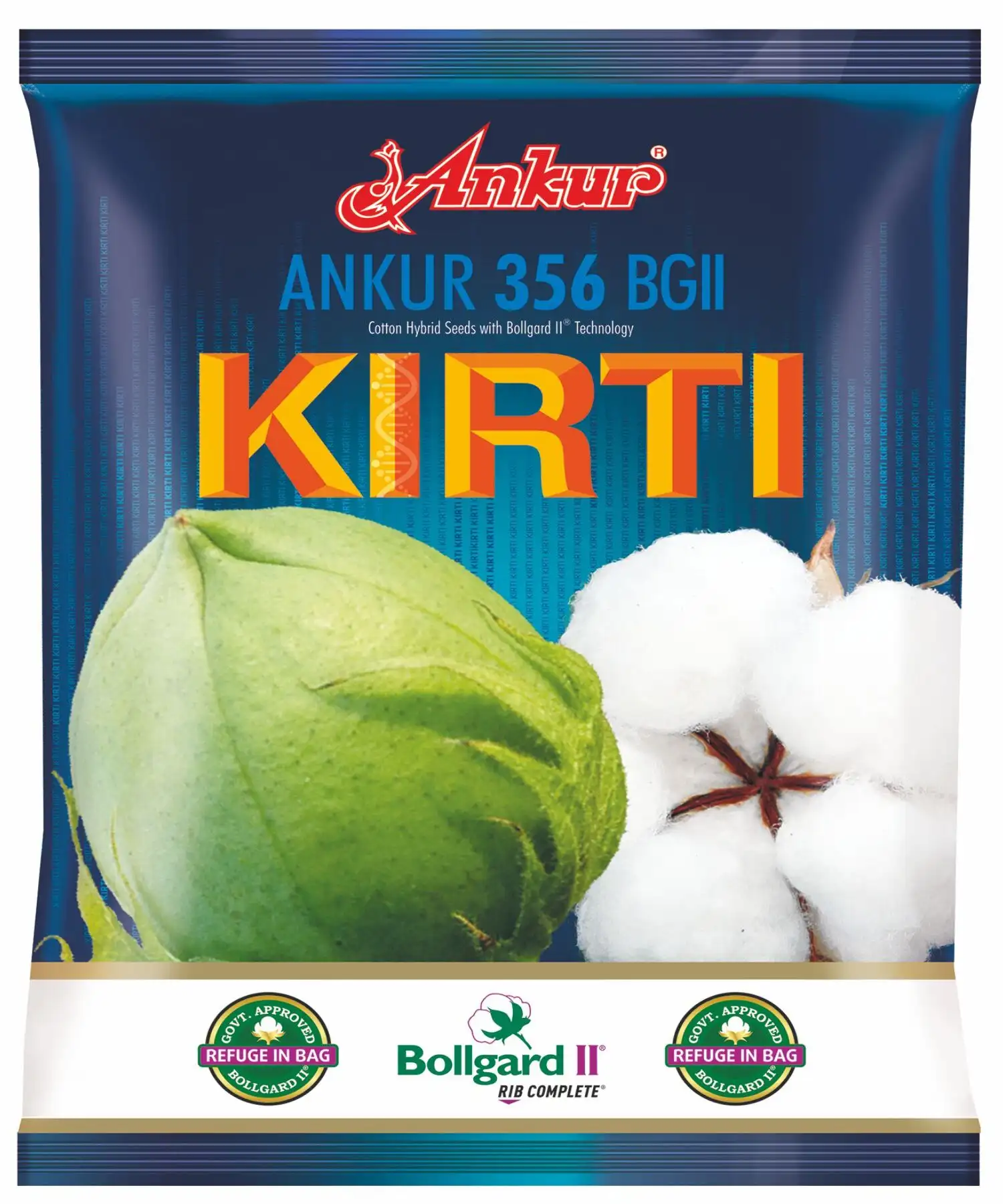 Ankur Hybrid Cotton seeds Kirti BG II (475 GM), Suitable for Monsoon Irrigated and Rainfed Condition in Heavy and Medium Soil Type