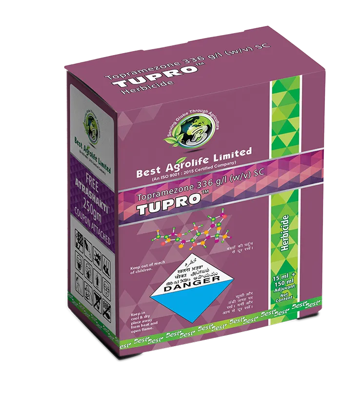 Best Agro TUPRO Topramezone 33.6% SC Herbicide With Free Atrashakti, Selective Post Emergence