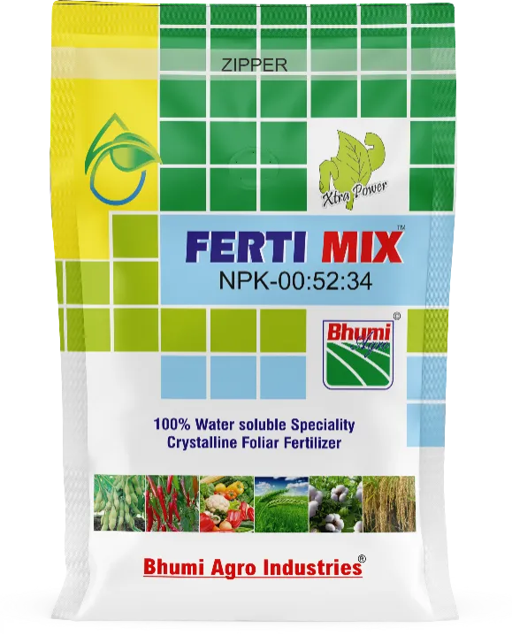Bhumi Fertimix Npk 00:52:34 Water Soluble Fertilizer, Suitable For A Wide Range Of Agricultural And Horticultural Plants.