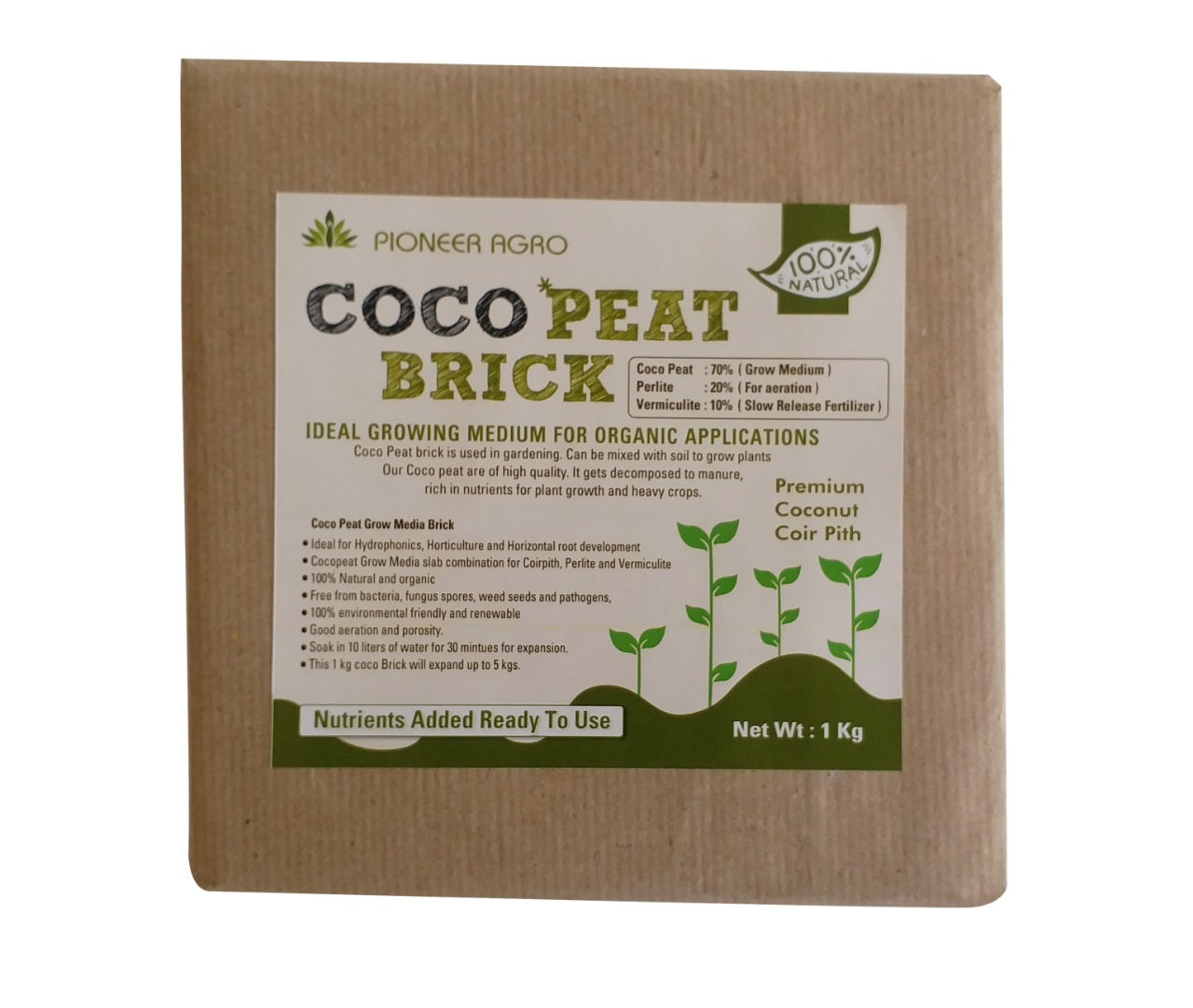 Cocopeat Nutri Brick Ready to use for Indoor And Outdoor plants and all type gardening plants