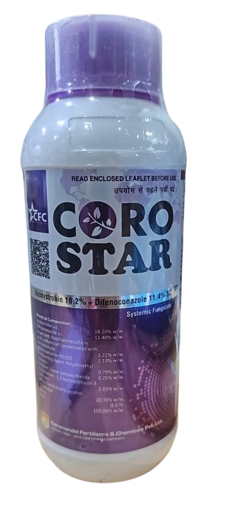 Coromandel Corostar Azoxystrobin 18.2% + Difenoconazole 11.4% Sc Contact and Systemic Fungicide