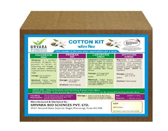Cotton Kit – 100% Organic Certified – Growth & Flowering, Sucking Pest Controller, Larvae Controller, Fungus Controller All In One Kit