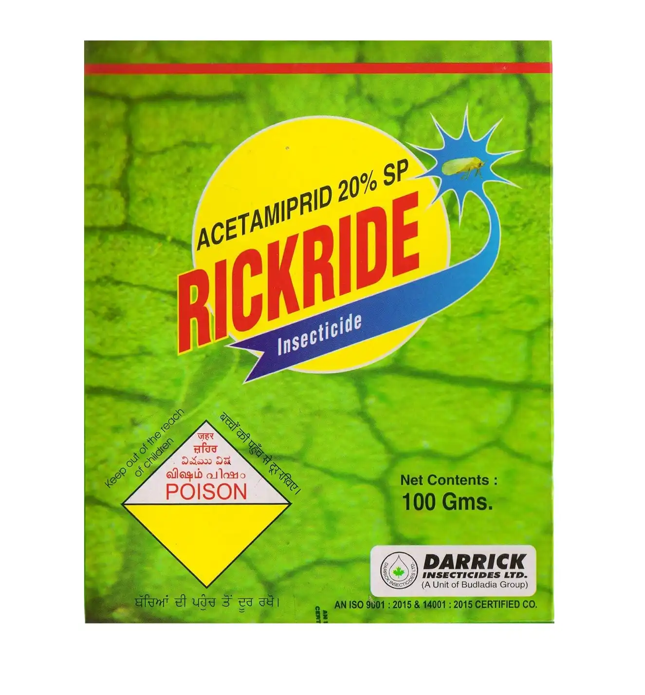 Darrick RickRide Acetamiprid 20% SP Insecticide, Effective Control of For Aphid, Whiteflies, Thrips, and Jassid