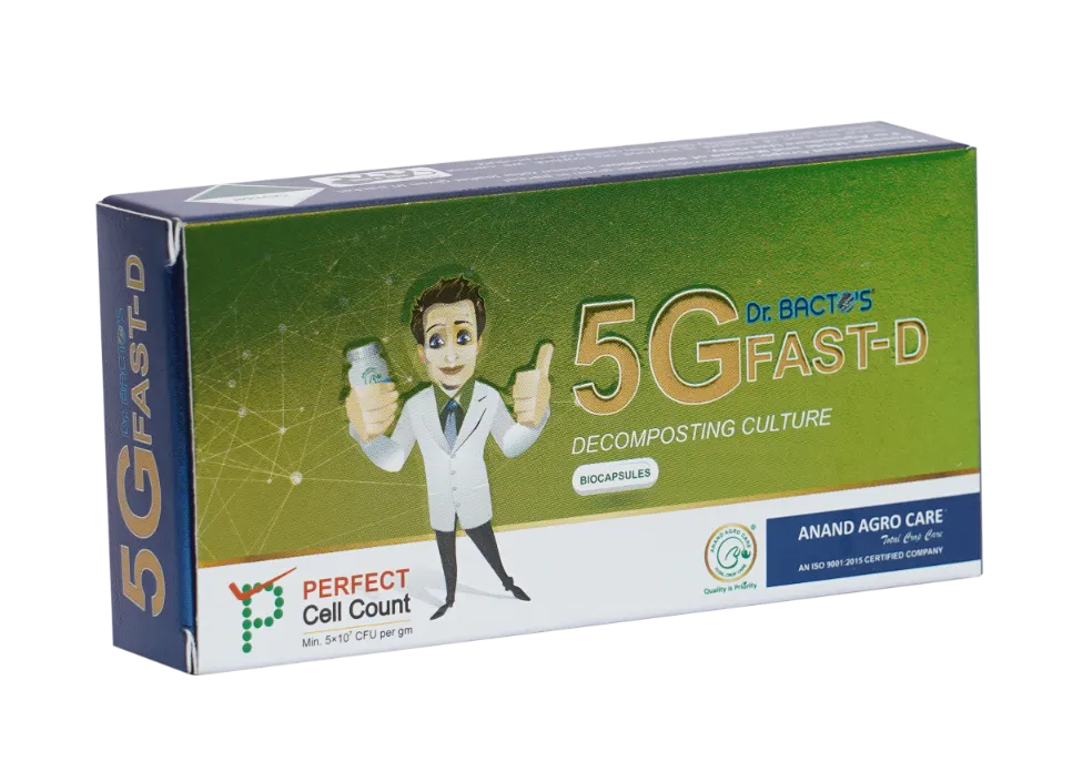 Dr. Bacto’s 5G Fast-D Biocapsules, Which Can Be Used for Decomposition of Organic Raw Matter Including Animal Waste and Crop Residue.