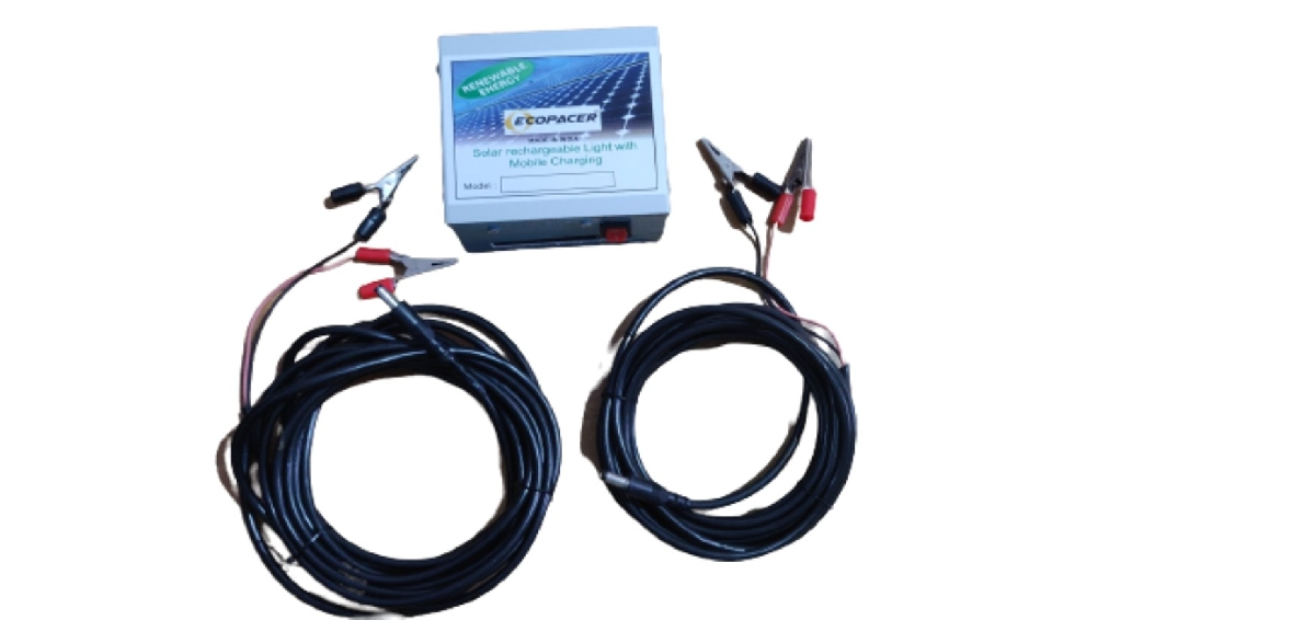 Ecopacer 22 Solar Controller With Solar & Battery, Connection Leads to Connect 50w Panel and 20ah Lead Acid Battery (Without Solar Panel & Battery)