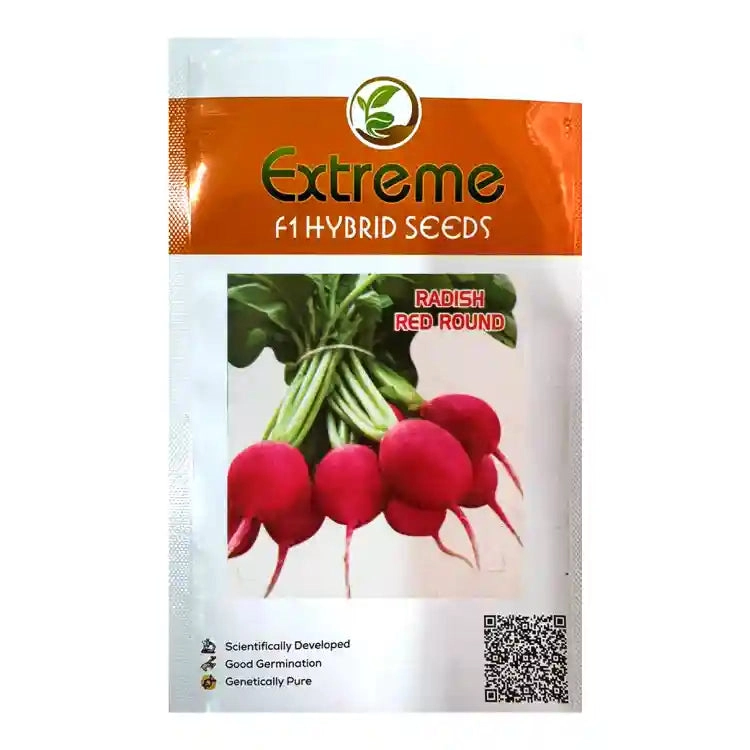 Extreme F1 Hybrid Red Round Radish Seeds, Quick Growing Scarlet Red Roots