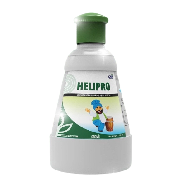 GSP Helipro Chlorantraniliprole 18.5% SC Insecticide, Broad Spectrum Insecticide, Active On Lepidopteran Pests, Primarily As a Larvicide.