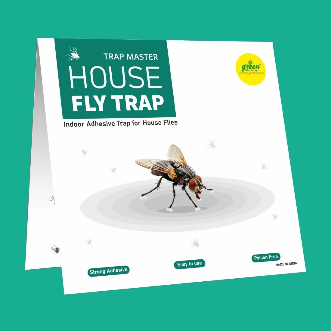 Green Revolution House Fly Trap (Pack of 10) Glue Trap, Insect Trap For Housefly, Poultry Flies, Sticky Paper
