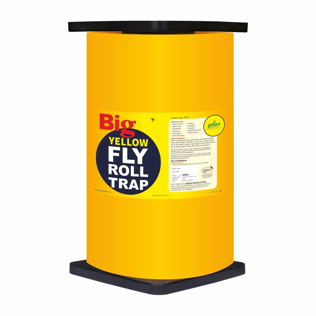Green Revolution Yellow Sticky Roll Trap, Effective For Flying Insects Control
