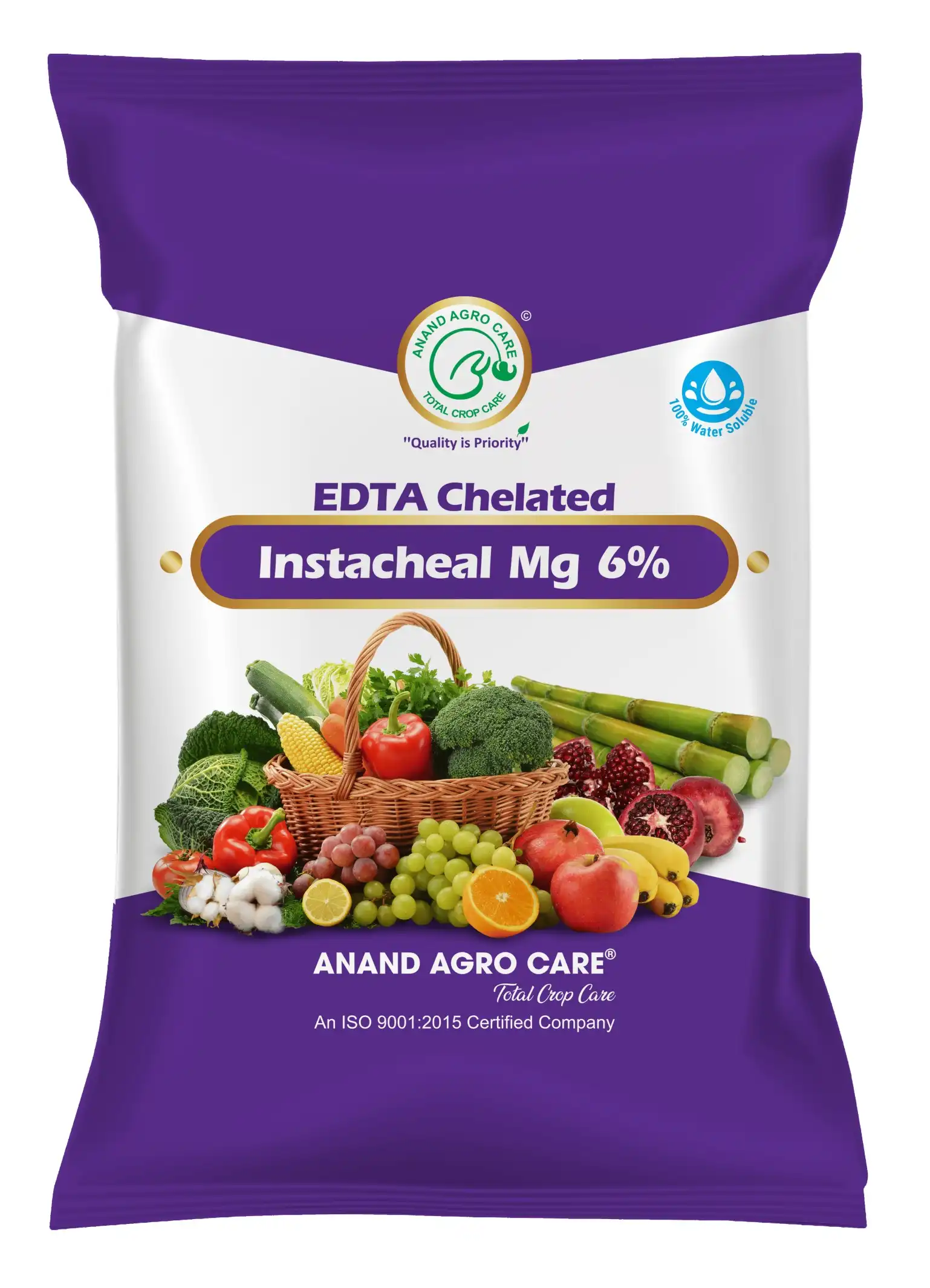Instacheal Mg 6%, EDTA Chelated Magnesium 6%, Water Soluble, Plant Nutrition, Best For All Crops