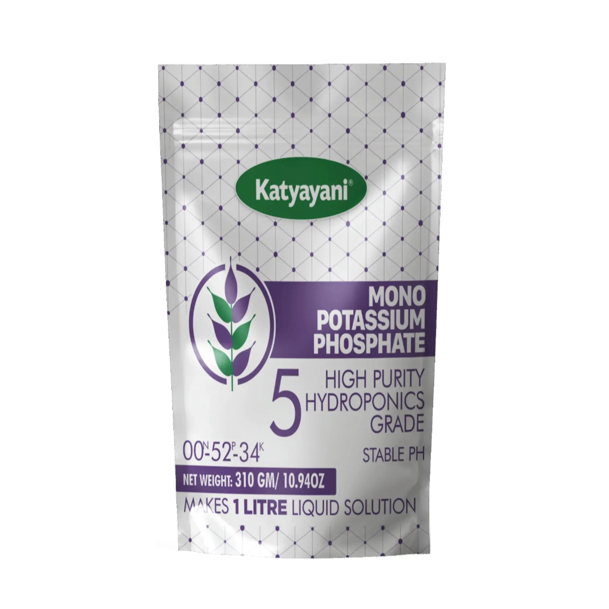 Katyayani 00:52:34 Mono Potassium Phosphate, High Purity Hydroponics Grade, 100% Water Soluble Fertilizer, Suitable For All Crops.