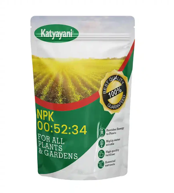 Katyayani NPK 00:52:34 (Mono Potassium Phosphate) Water Soluble Fertilizer For Promoting Flowering and Root Development In All Types of Crops