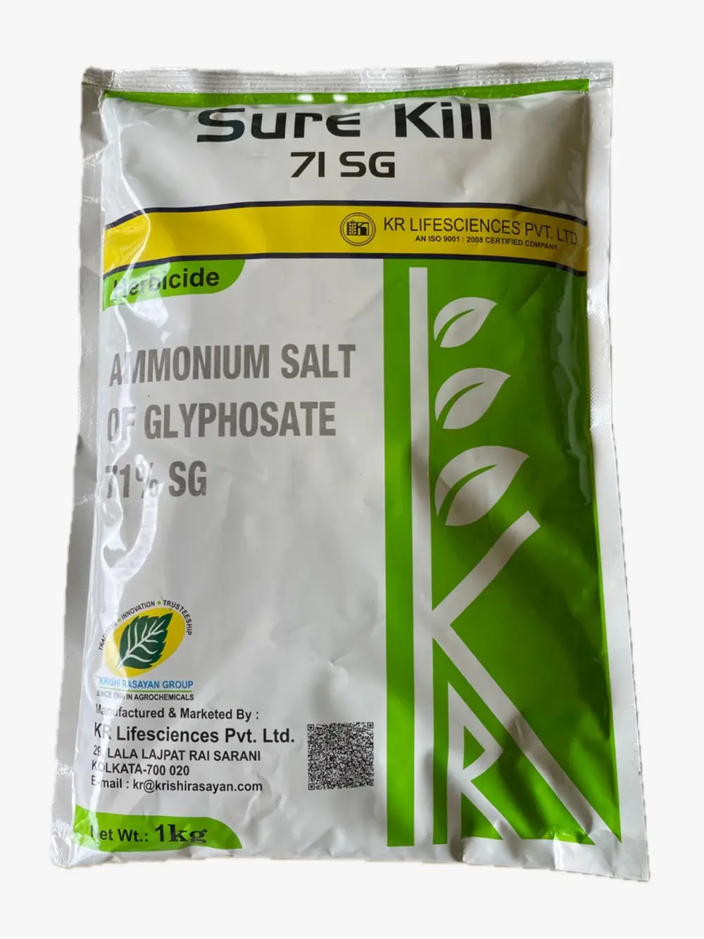 Krishi Rasayan Sure Kill 71 SG Ammonium Salt of Glyphosate 71% SG Herbicide, Use for Controlling Weeds