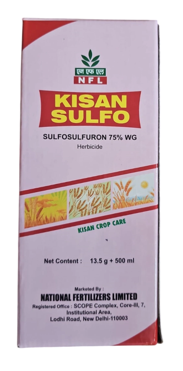 NFL Kisan Sulfo Sulfosulfuron 75% WG Systemic Herbicide 13.5 Gm + 500 ml Surfactant