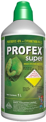 Nagarjuna Profex Super Profenofos 40% + Cypermethrin 4% EC,  Used For Lerva Type Insect Killing, Used On All Vegetables