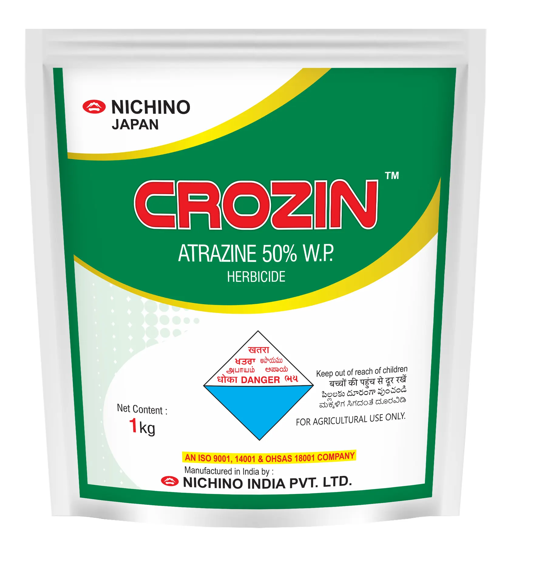 Nichino Crozin Atrazine 50% WP Herbicide, Broad-Spectrum Selective Systemic Herbicide, Use For Maize and Sugarcane