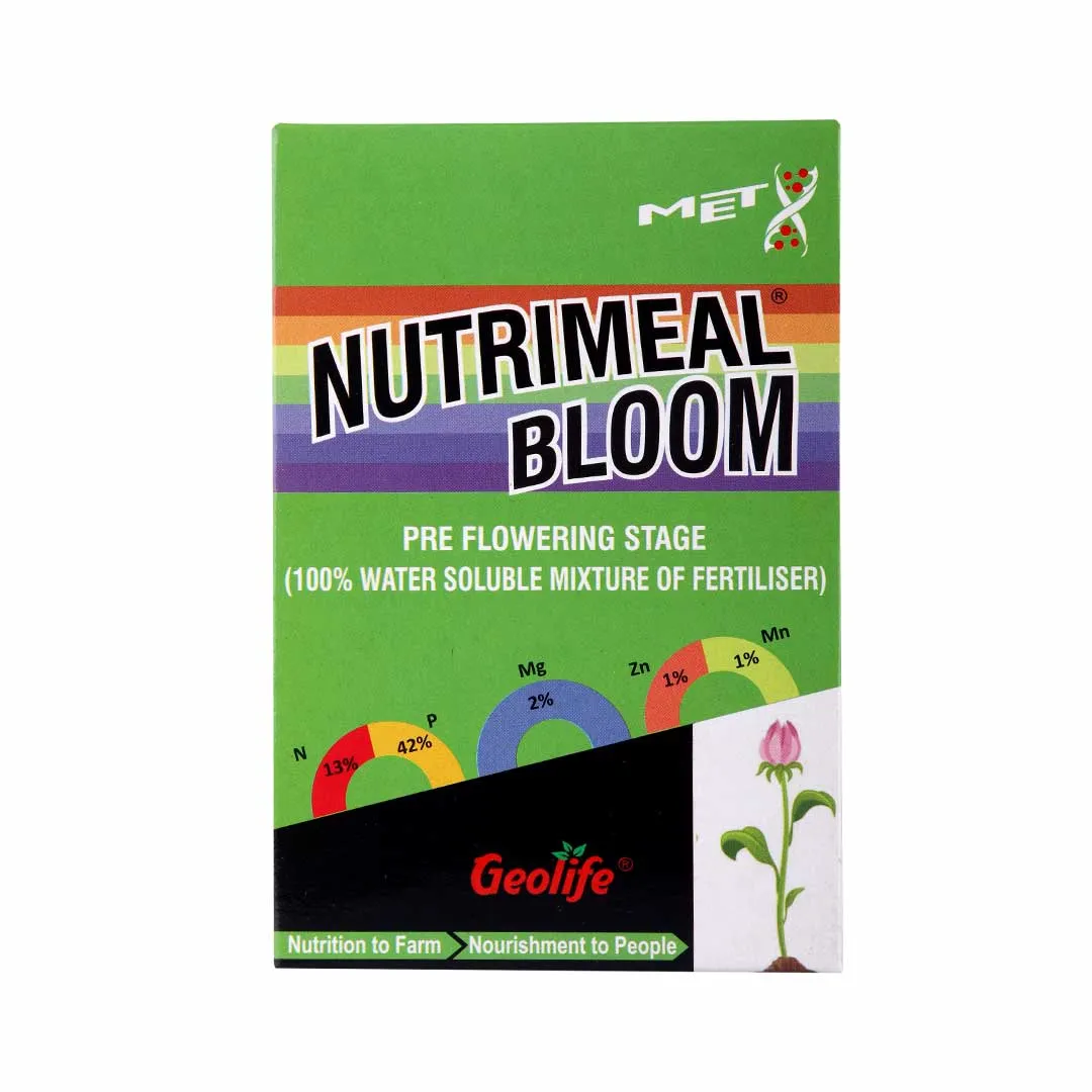 NutriMeal Bloom Pre Flowering Stage 13-42-00 + TE Nano Technology WSF + TE, Presence Of Mg, Mn, Zn Essential For Respiration, Carbohydrate Metabolism