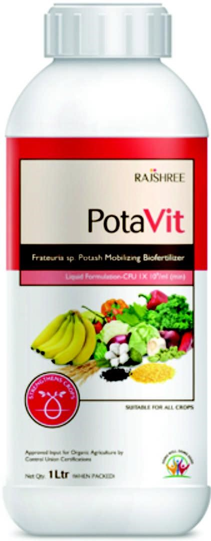 Rajshree Potavit – Potash Mobilising Biofertilizer Liquid Fertilizer. Accelerate plant growth and increases the yield by 10-20%.