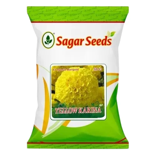Sagar F1 Hybrid Yellow Karina Marigold Seeds, Tennis Ball Segment, Deep Yellow Color