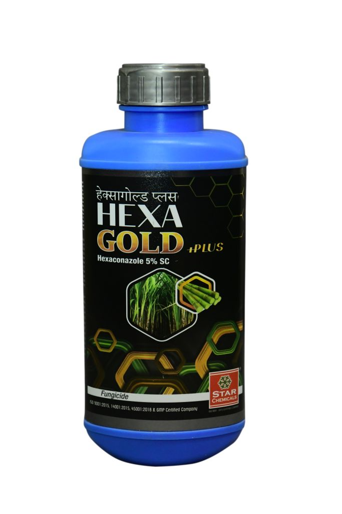 Star Chemicals Hexagold Plus Hexaconazole 5% SC, Systemic Fungicide, Useful Against Powdery Mildew And Sheath Blight, Best For Fruits and Vegetables.
