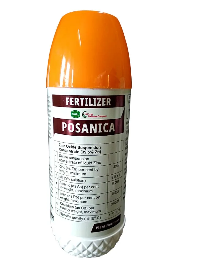 Swal Posanica Zinc Oxide Suspension Concentrate 39.5% Zn Fertilizer, Foliar and Drenching Suitable for All Crops