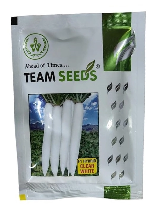 Team Seed Clear White F1 Hybrid Radish Seeds, Early Maturity Variety, High Yielding