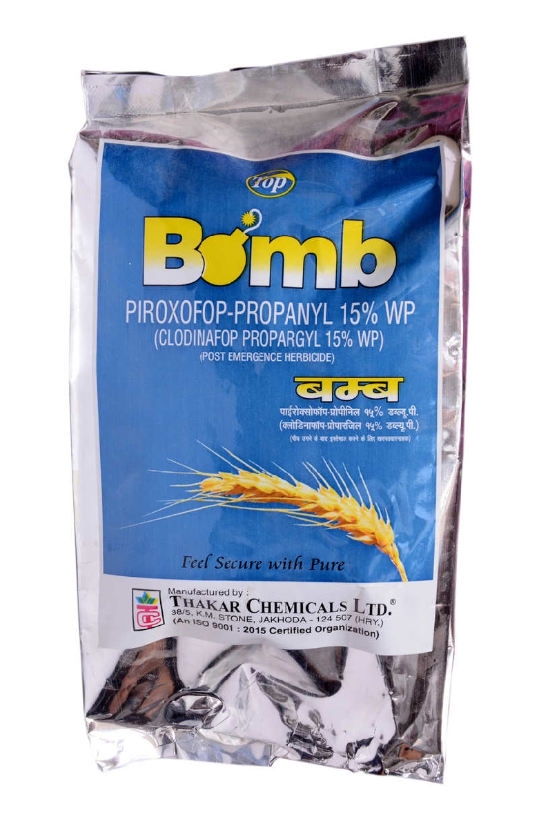 Thakar Bomb Clodinafop Propargyl 15% WP Herbicide, Excellent Action On Phalaris Minor, Can Be Used With Safener, Effective On Weeds, Easy To Use