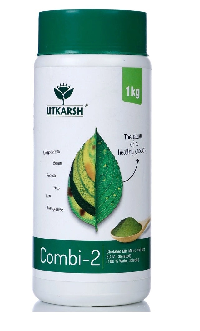 Utkarsh Combi-2 (EDTA Chelated Mix Micronutrient), Provides Necessary Micronutrients, Such as Zinc, Iron, Manganese, Copper, Boron, and Molybdenum