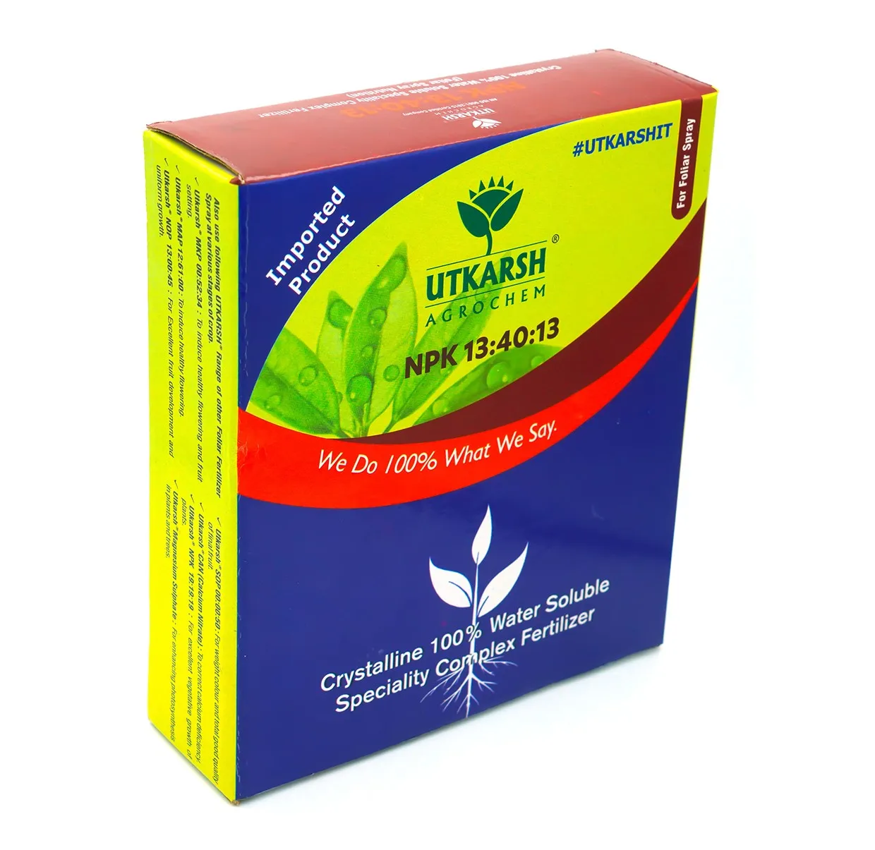 Utkarsh NPK 13:40:13 (Crystalline 100% Water Soluble Complex Fertilizer), Best for Drip Irrigation
