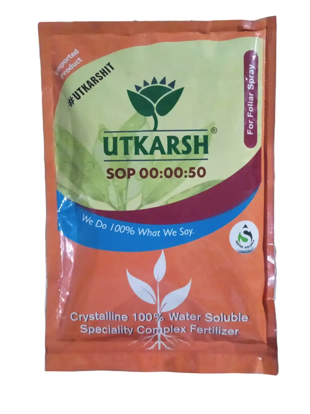 Utkarsh SOP (00:00:50 + 17.5 S) (Potassium Sulphate) K2SO4 (100% Water Soluble Fertilizer) Foliar Spray Nutrition