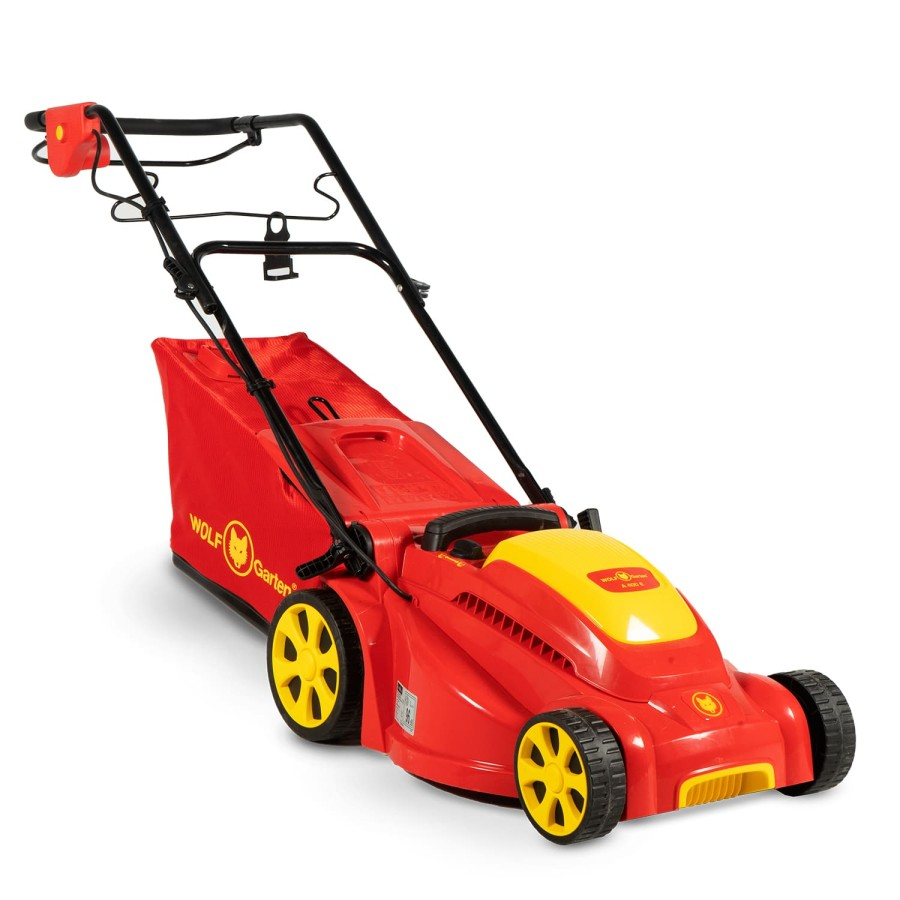 Wolf Garten Lawn Mower (A 400 E), Electric 3-In-1, 1800 W AC Adapter Push Lawn Mower, Fully Foldable Soft Grip Handle